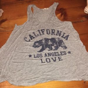 Gray graphic tank top